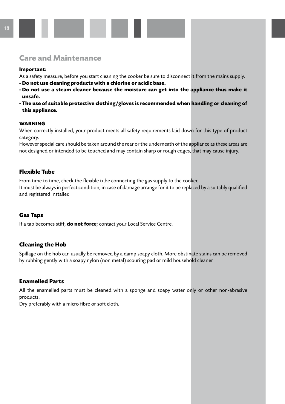 Care and maintenance | CDA GB RV 701 SS User Manual | Page 18 / 44