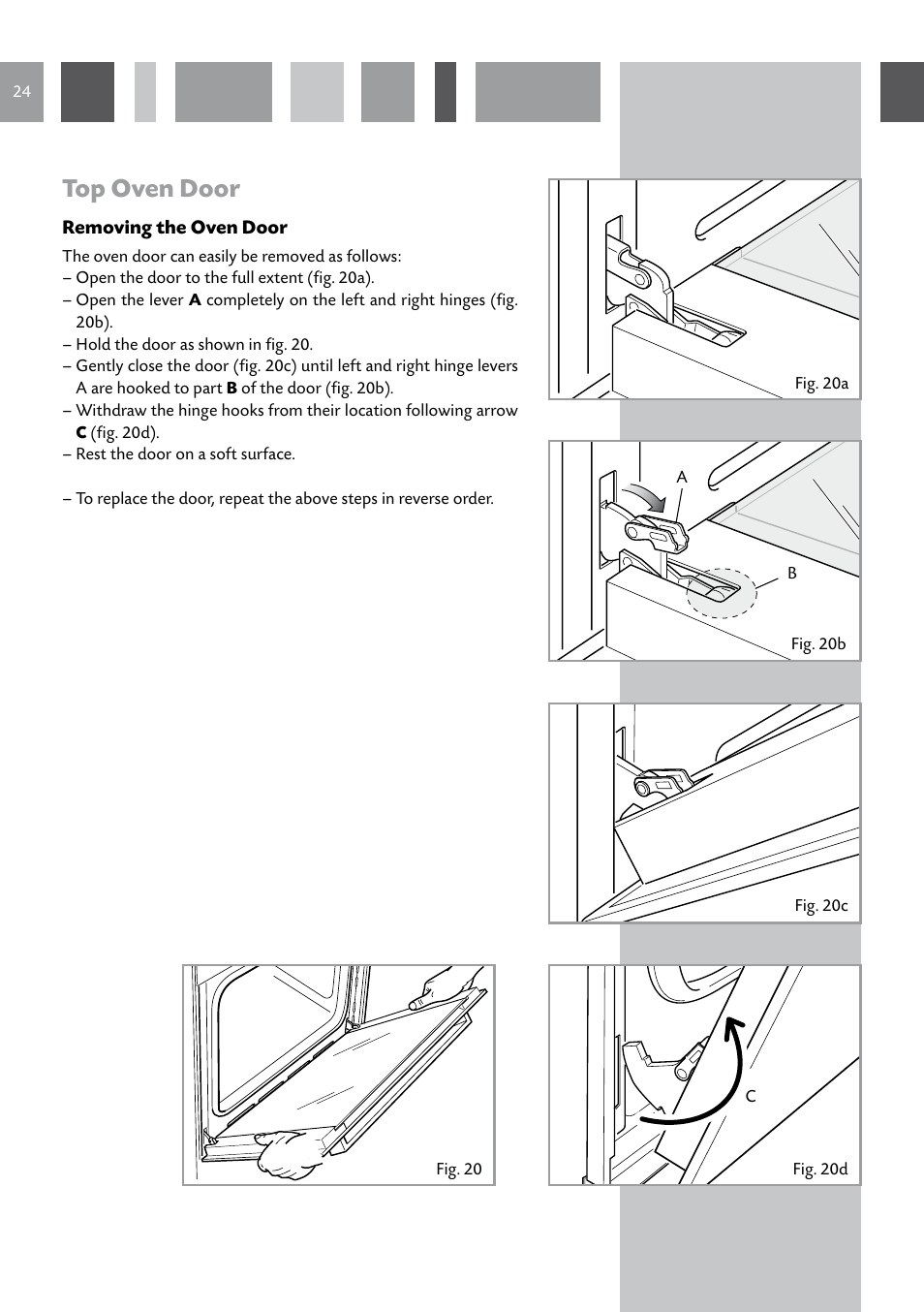 Top oven door | CDA GB RV 701 SS User Manual | Page 24 / 44