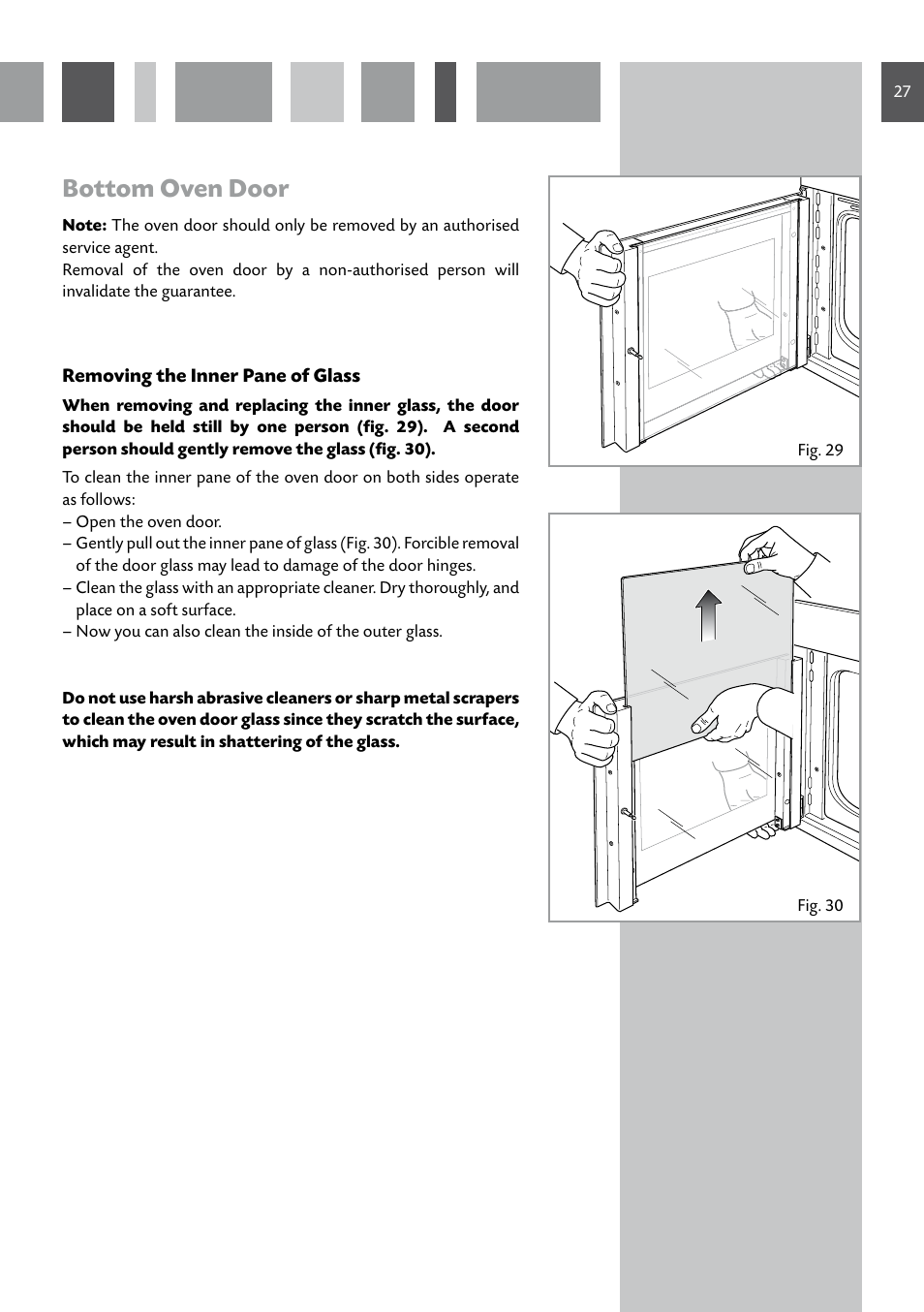 Bottom oven door | CDA GB RV 701 SS User Manual | Page 27 / 44