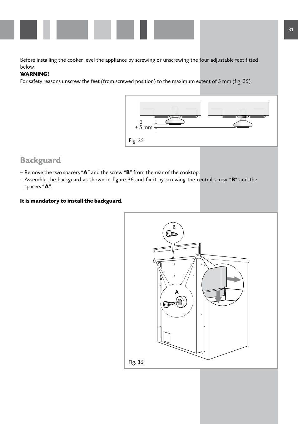 Backguard | CDA GB RV 701 SS User Manual | Page 31 / 44