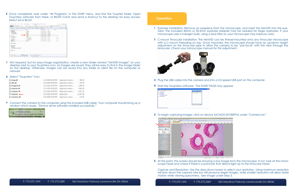 Operation | LW Scientific MiniVID USB User Manual | Page 4 / 4