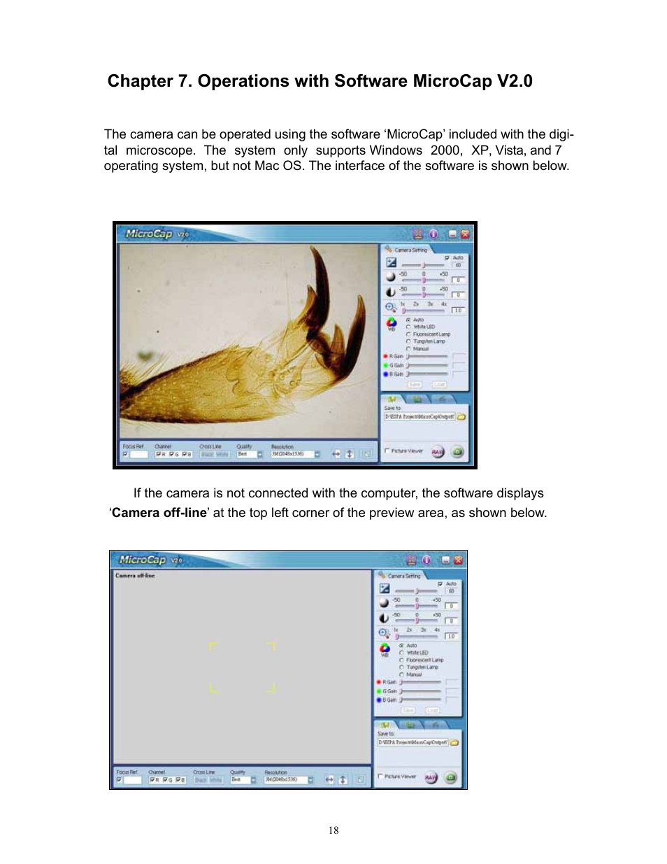 Chapter 7. operations with software microcap v2.0 | LW Scientific OmniVID User Manual | Page 19 / 27