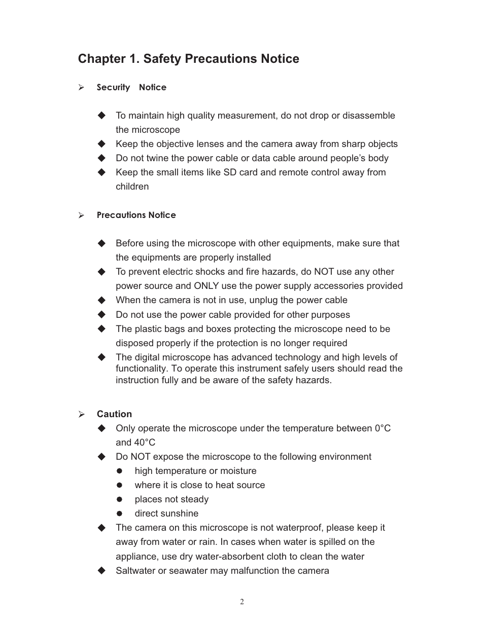 Chapter 1. safety precautions notice | LW Scientific OmniVID User Manual | Page 3 / 27