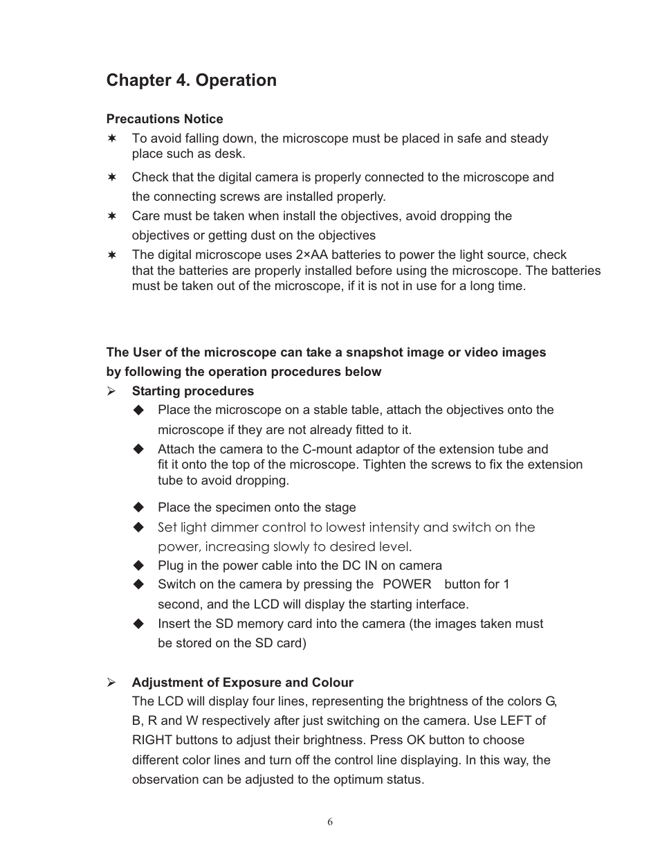 Chapter 4. operation | LW Scientific OmniVID User Manual | Page 7 / 27