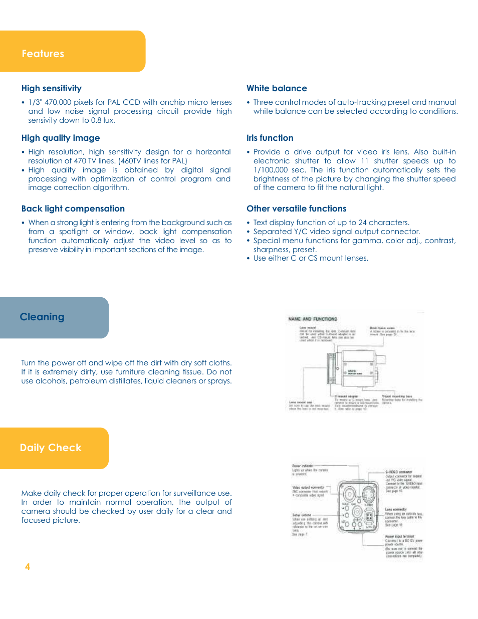 Features cleaning, Daily check | LW Scientific BioVID User Manual | Page 4 / 12