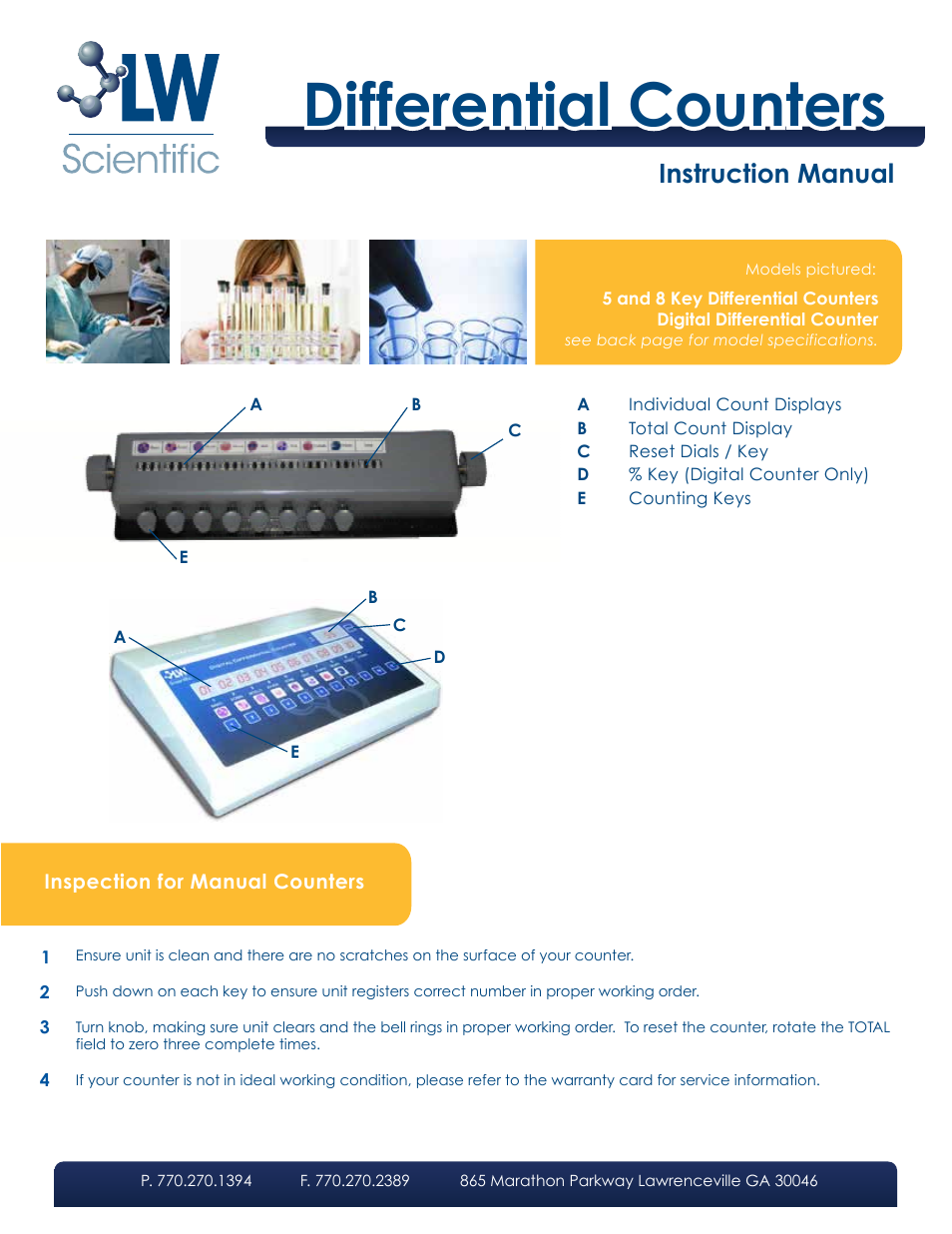 LW Scientific Differential Counters User Manual | 4 pages