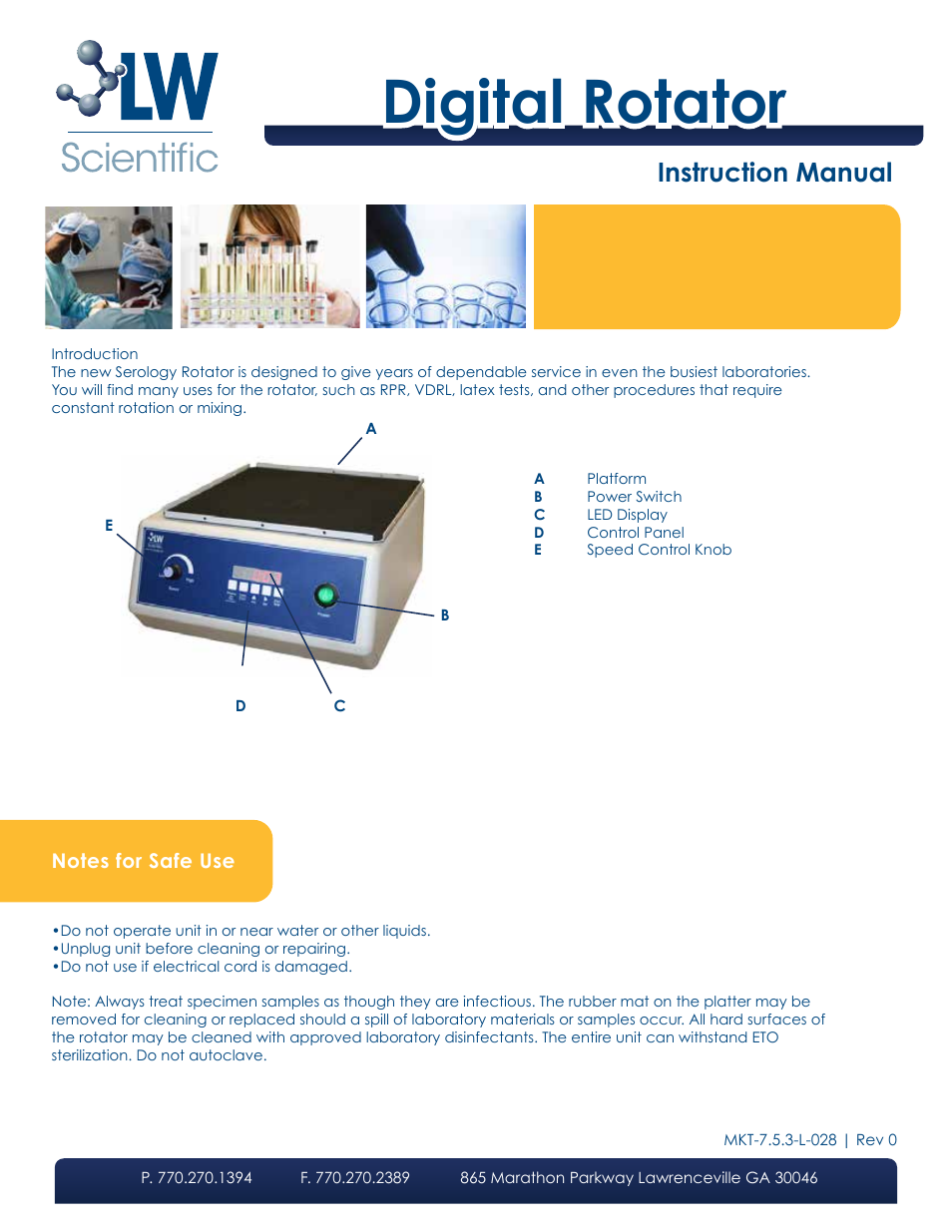 LW Scientific Digital Rotator User Manual | 2 pages