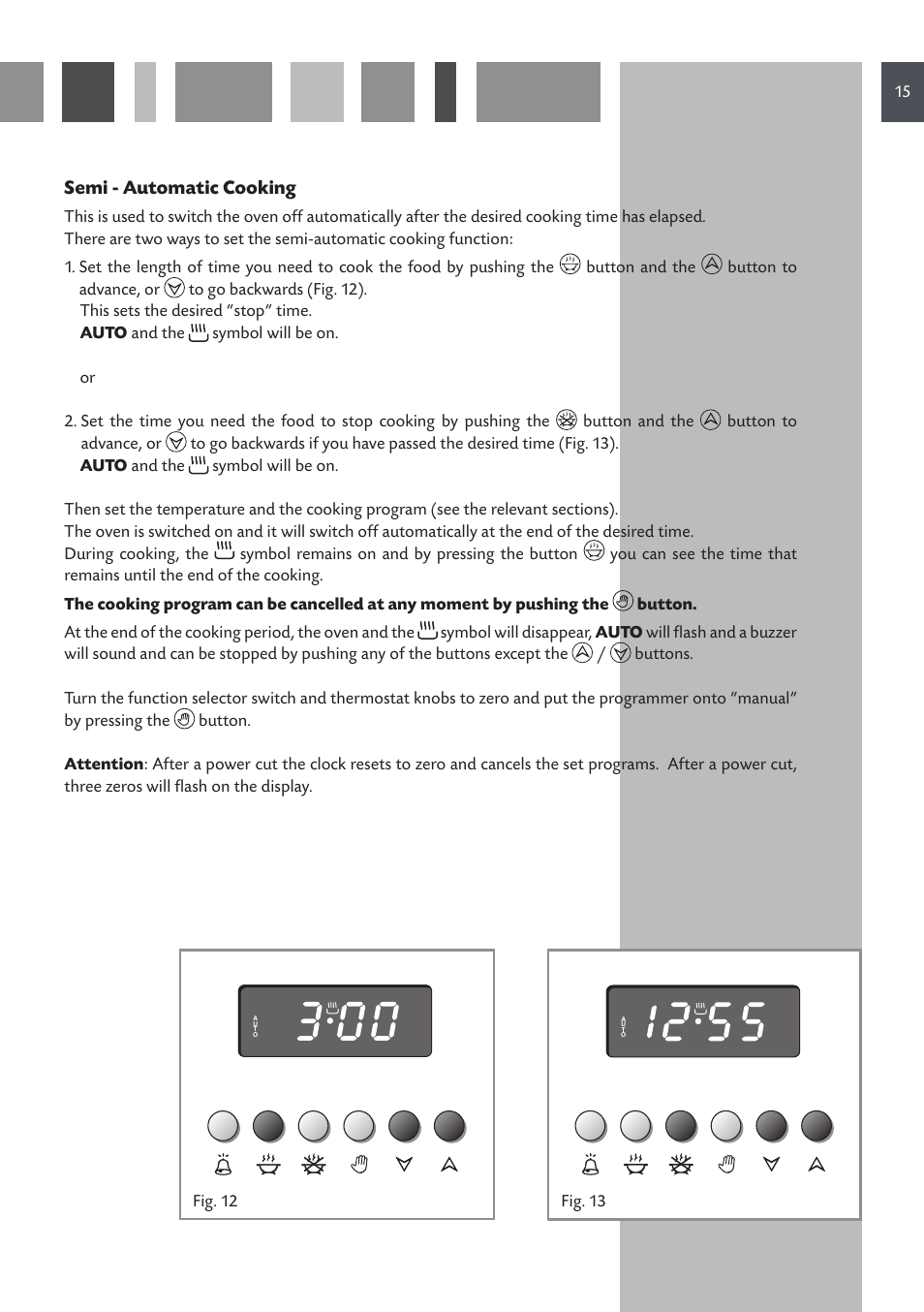 Semi - automatic cooking | CDA DC930 User Manual | Page 15 / 32