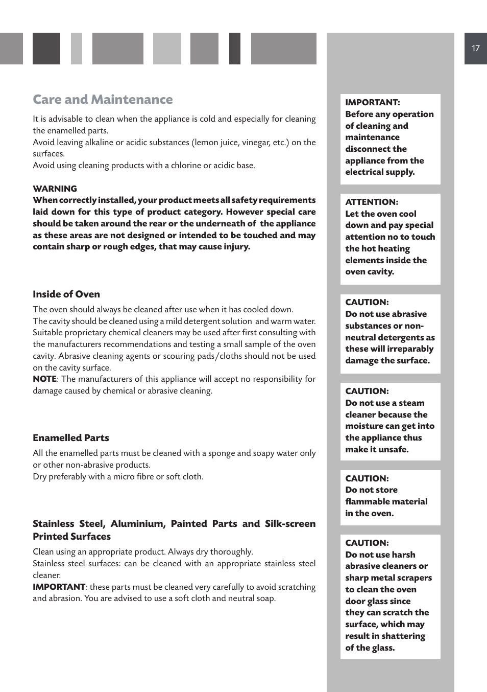 Care and maintenance | CDA DC930 User Manual | Page 17 / 32