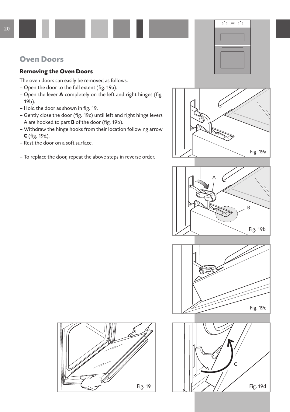 Oven doors | CDA DC930 User Manual | Page 20 / 32