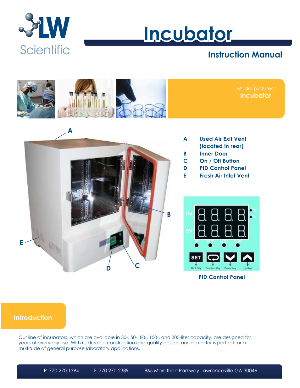 LW Scientific Incubator User Manual | 4 pages