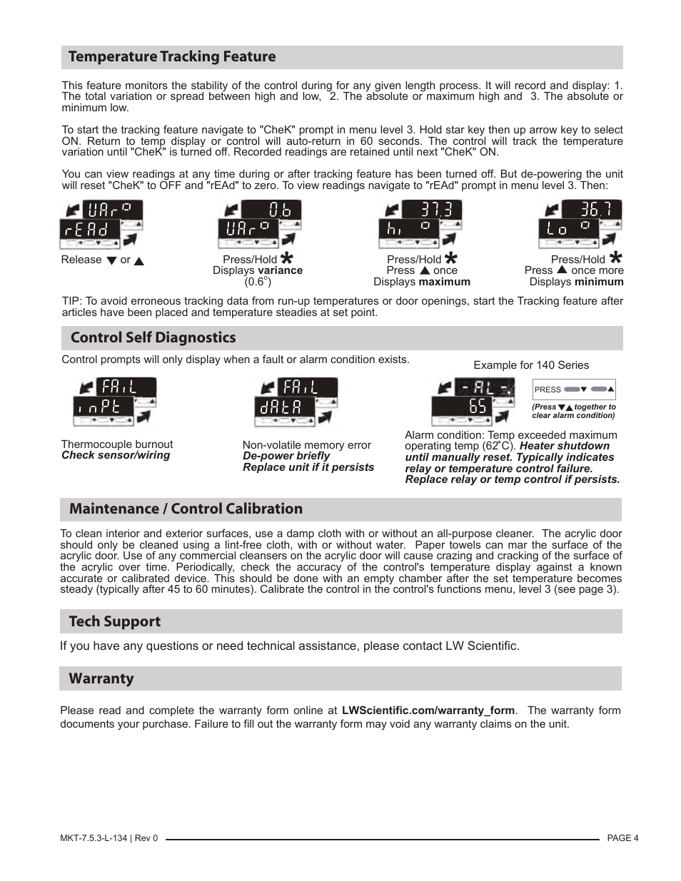 LW Scientific 20L Incubator User Manual | Page 4 / 4