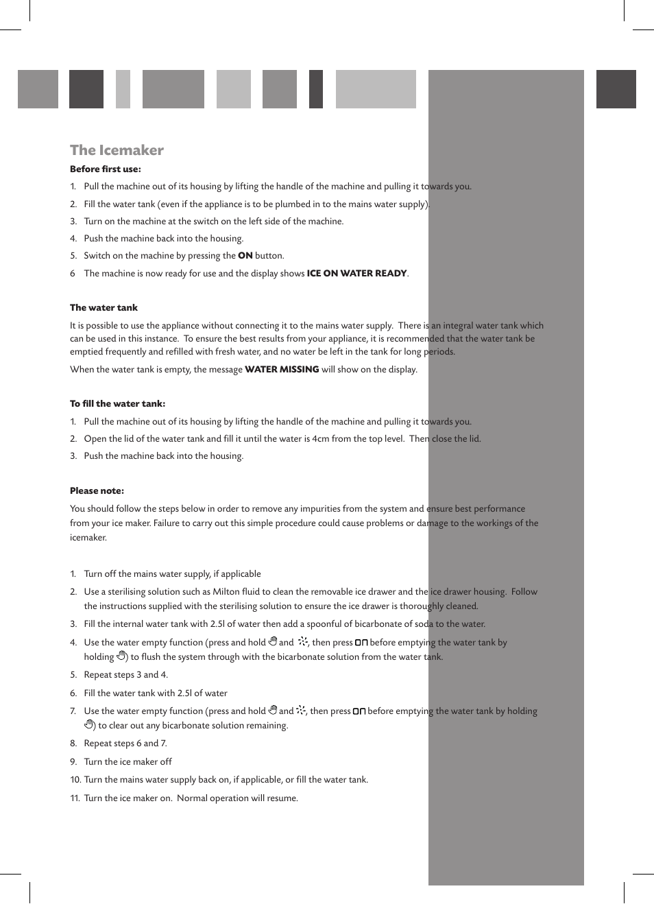 The icemaker | CDA FWV460 User Manual | Page 4 / 12