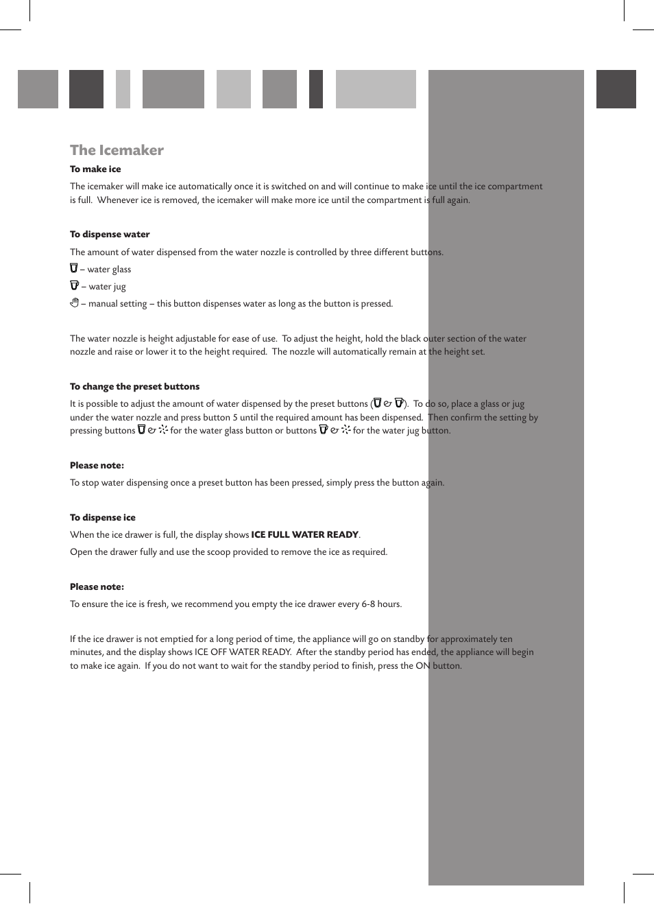 The icemaker | CDA FWV460 User Manual | Page 6 / 12
