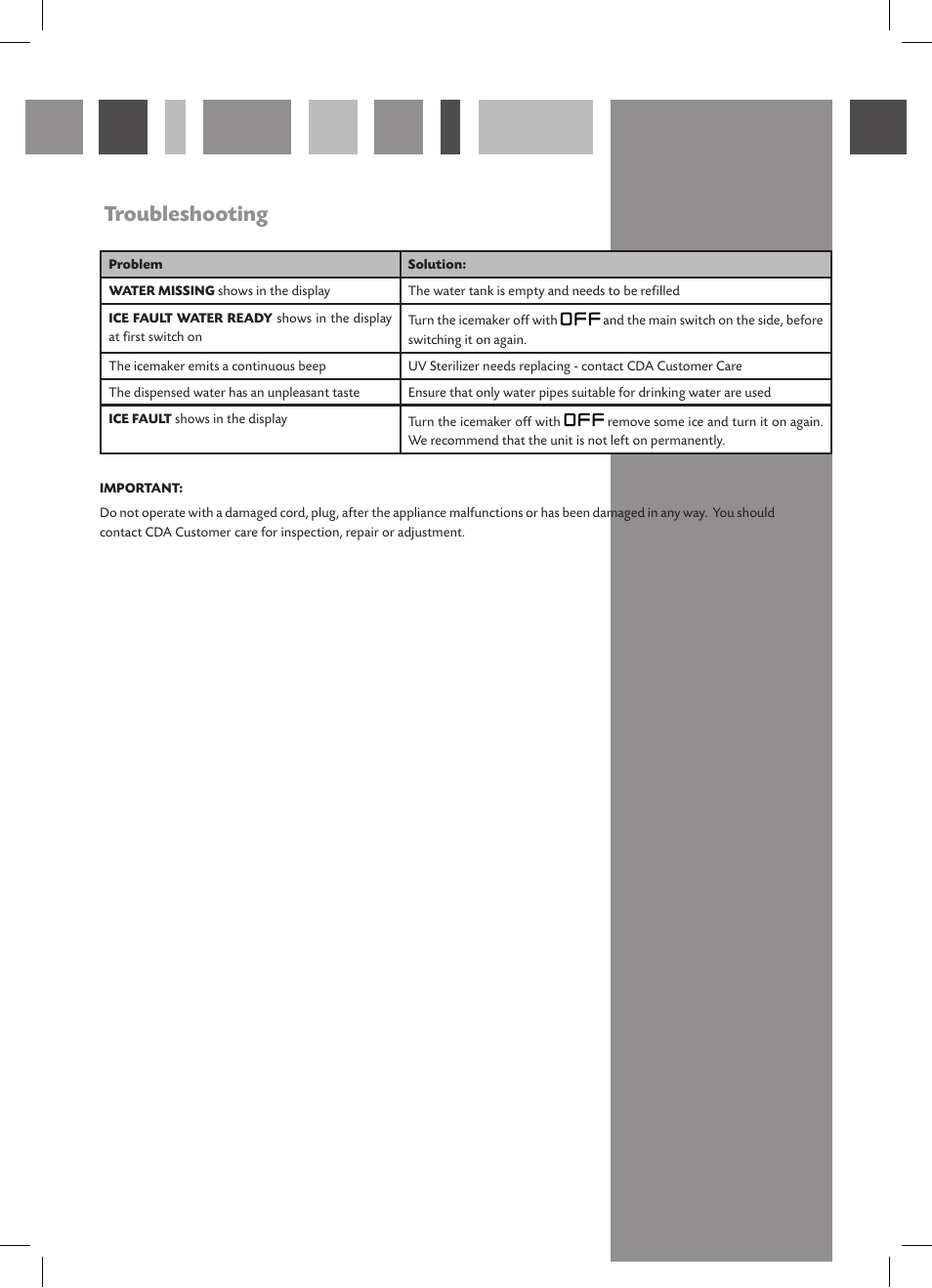 Troubleshooting | CDA FWV460 User Manual | Page 8 / 12