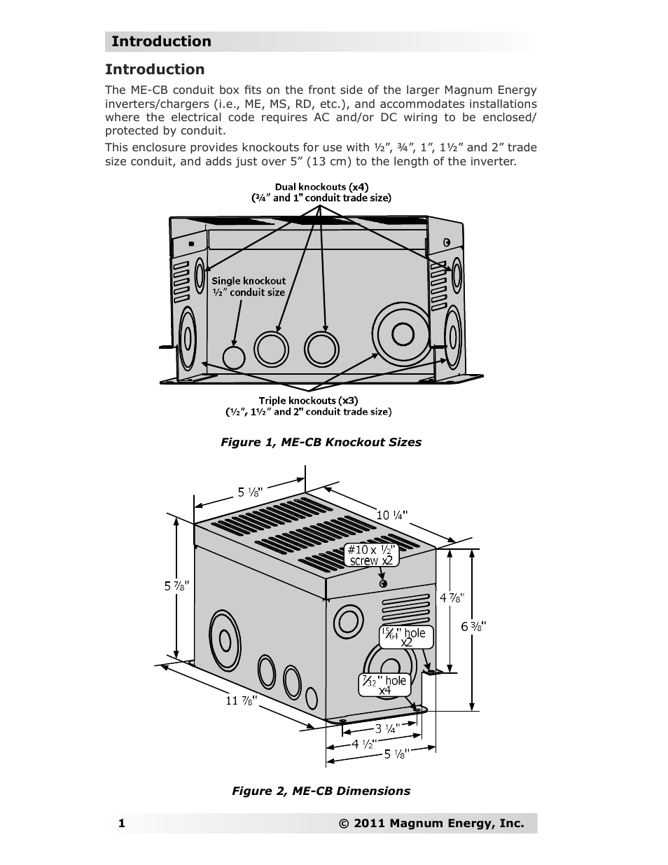Magnum Energy Conduit Box (ME-CB) User Manual | Page 2 / 4