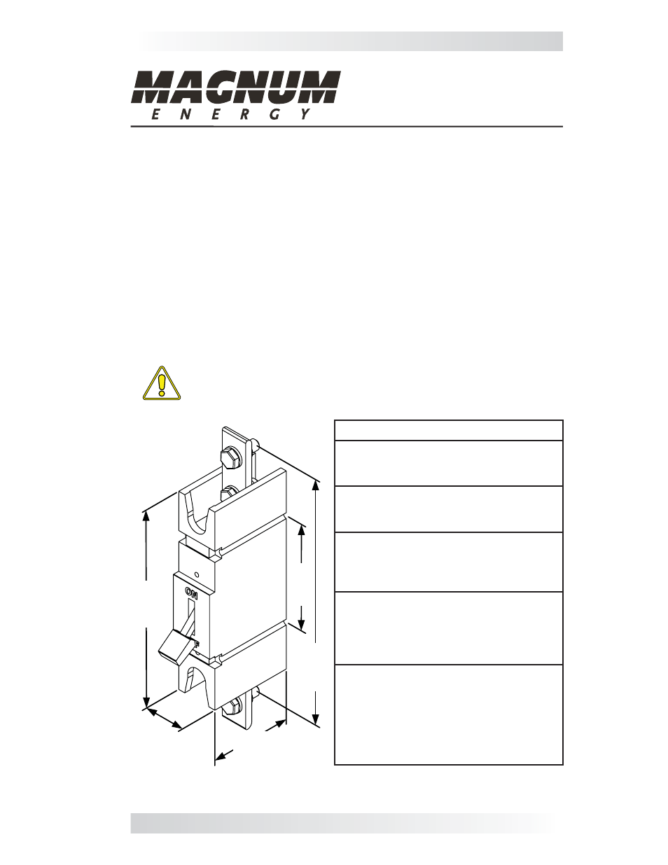 Magnum Energy DC Breakers (BR-DC) User Manual | 2 pages