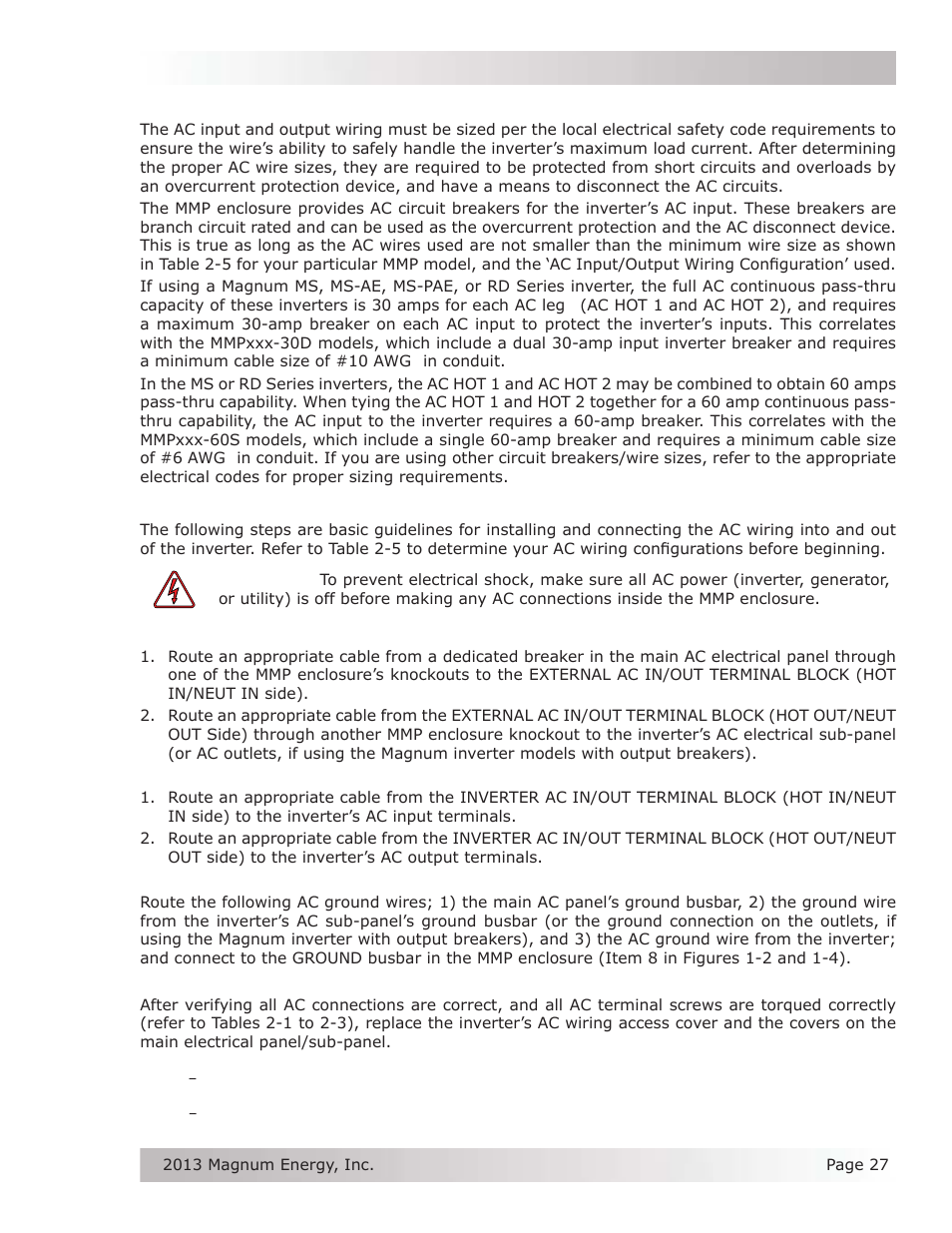 Magnum Energy Mini Magnum Panel (MMP Series) User Manual | Page 36 / 70