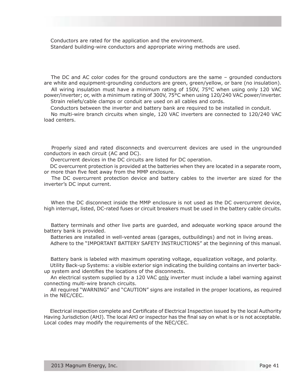 Magnum Energy Mini Magnum Panel (MMP Series) User Manual | Page 50 / 70