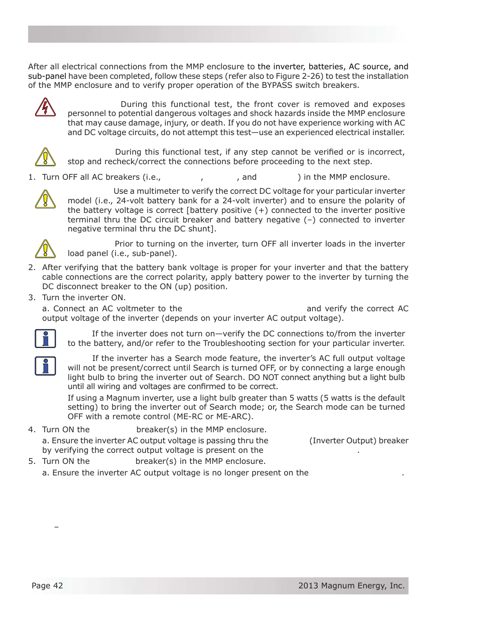 15 functional test | Magnum Energy Mini Magnum Panel (MMP Series) User Manual | Page 51 / 70