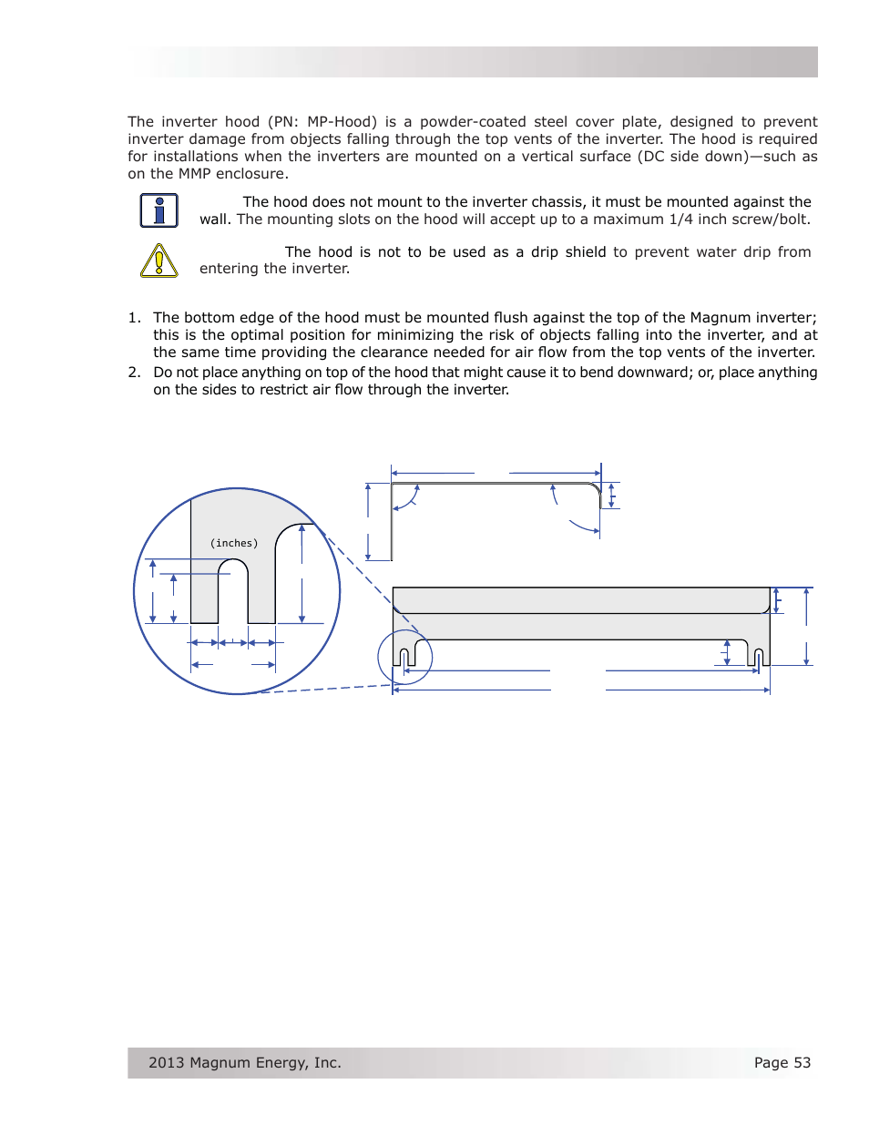 A5 inverter hood info | Magnum Energy Mini Magnum Panel (MMP Series) User Manual | Page 62 / 70