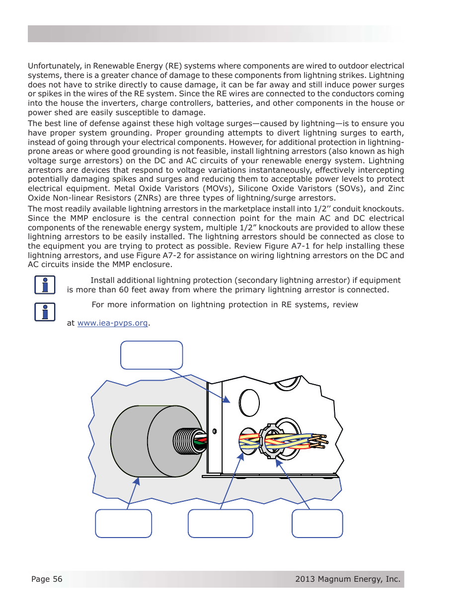 A7 installing lightning arrestors | Magnum Energy Mini Magnum Panel (MMP Series) User Manual | Page 65 / 70