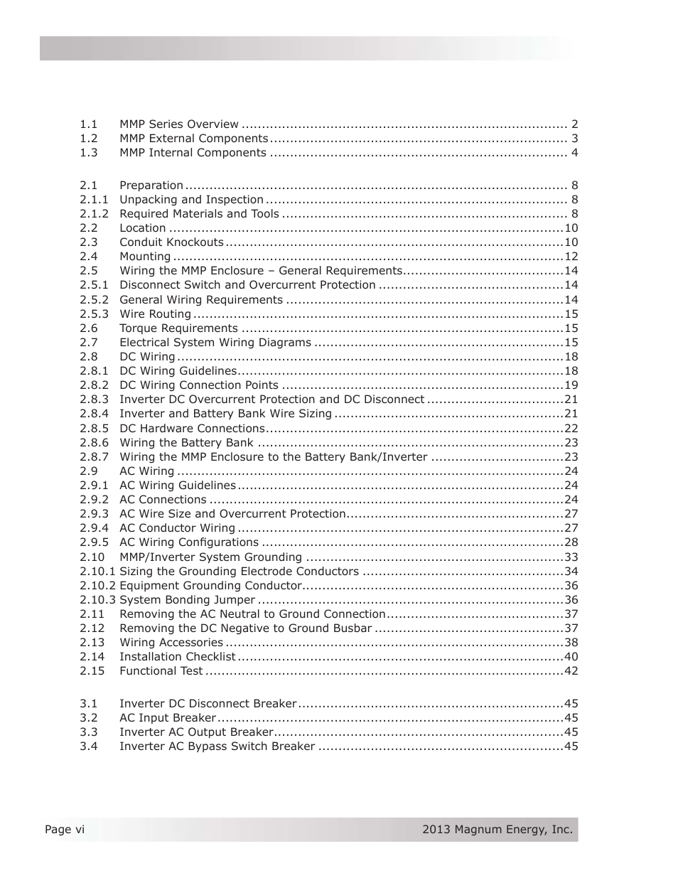 Magnum Energy Mini Magnum Panel (MMP Series) User Manual | Page 7 / 70