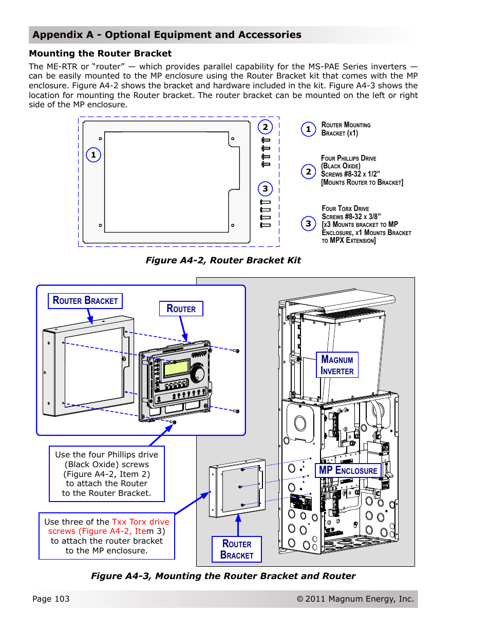 Mp e, Appendix a - optional equipment and accessories | Magnum Energy Magnum Panel (MP Series) User Manual | Page 110 / 120