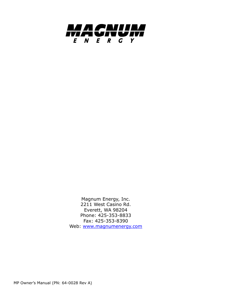 Magnum Energy Magnum Panel (MP Series) User Manual | Page 120 / 120