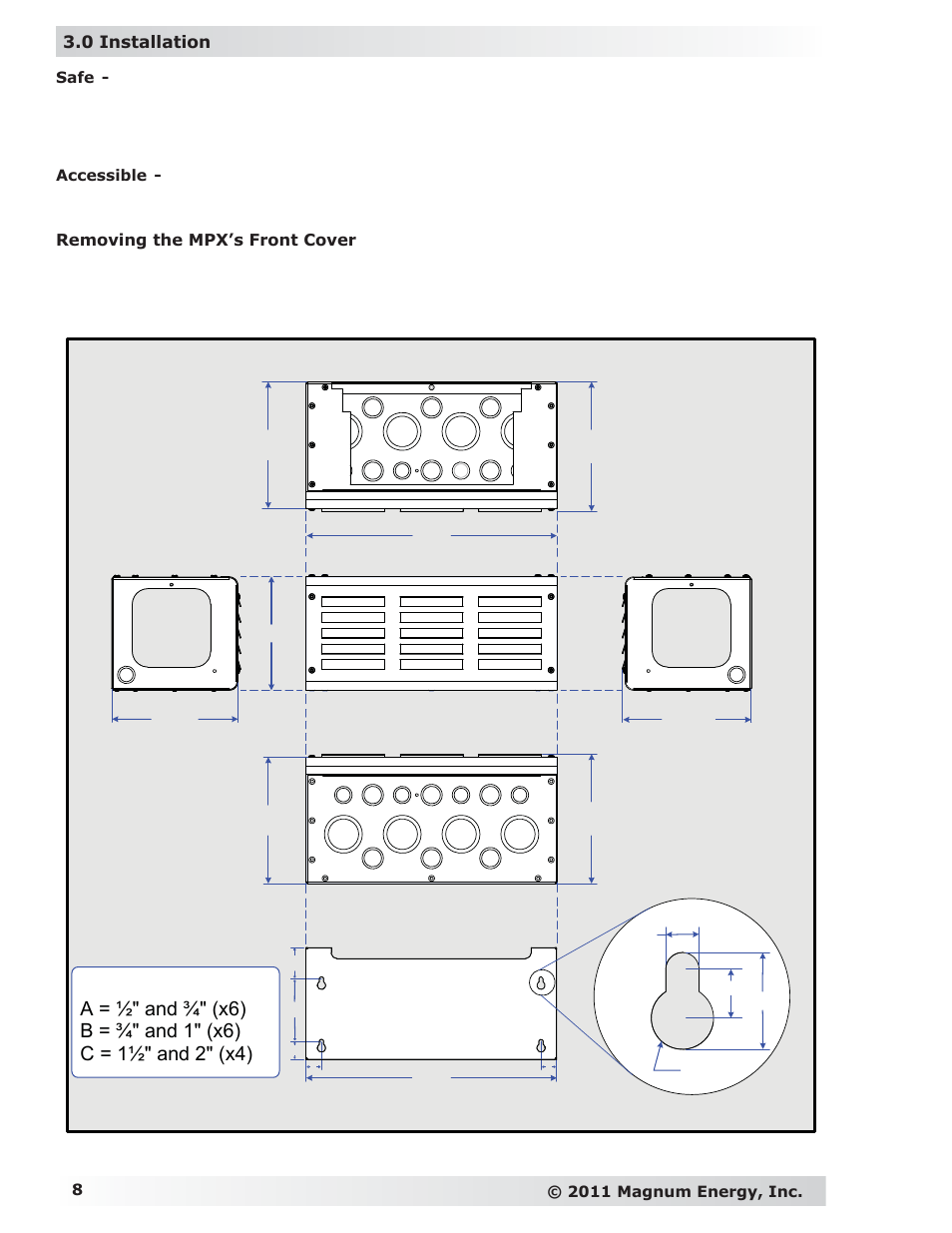 Magnum Energy MP Extension Box (MPX Series) User Manual | Page 12 / 63