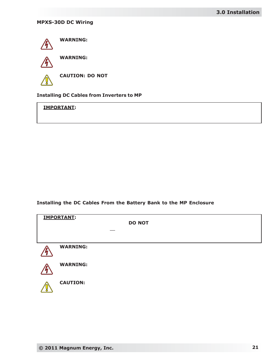 Magnum Energy MP Extension Box (MPX Series) User Manual | Page 25 / 63