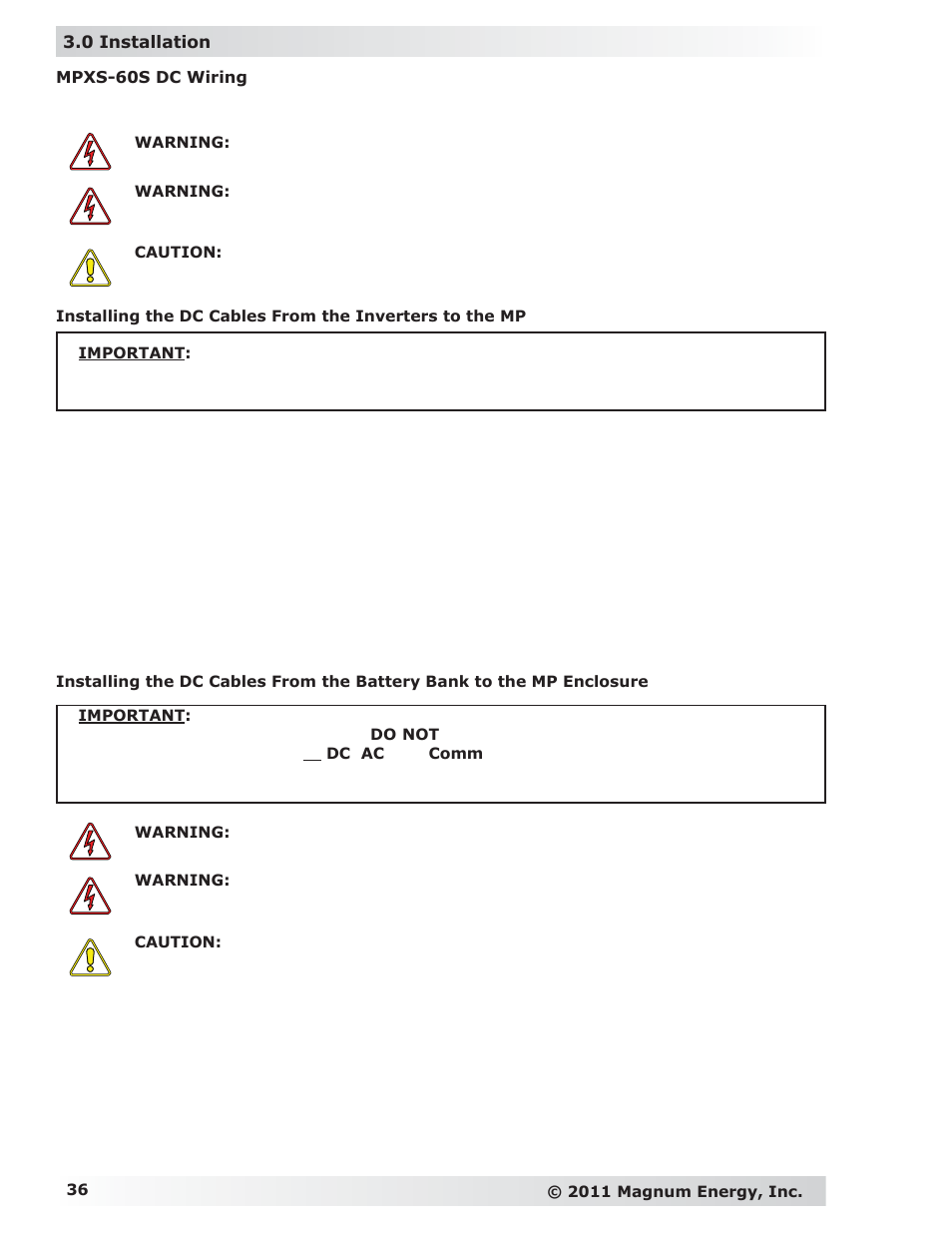 Magnum Energy MP Extension Box (MPX Series) User Manual | Page 40 / 63