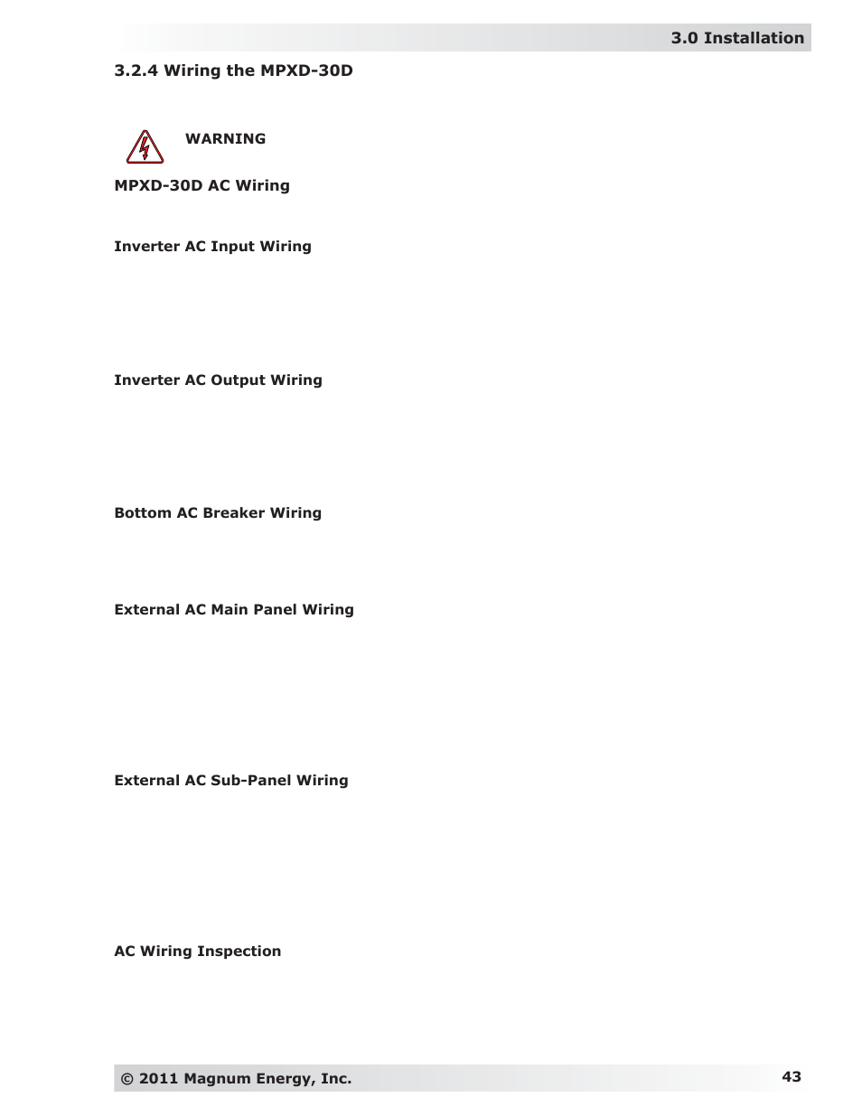 Magnum Energy MP Extension Box (MPX Series) User Manual | Page 47 / 63
