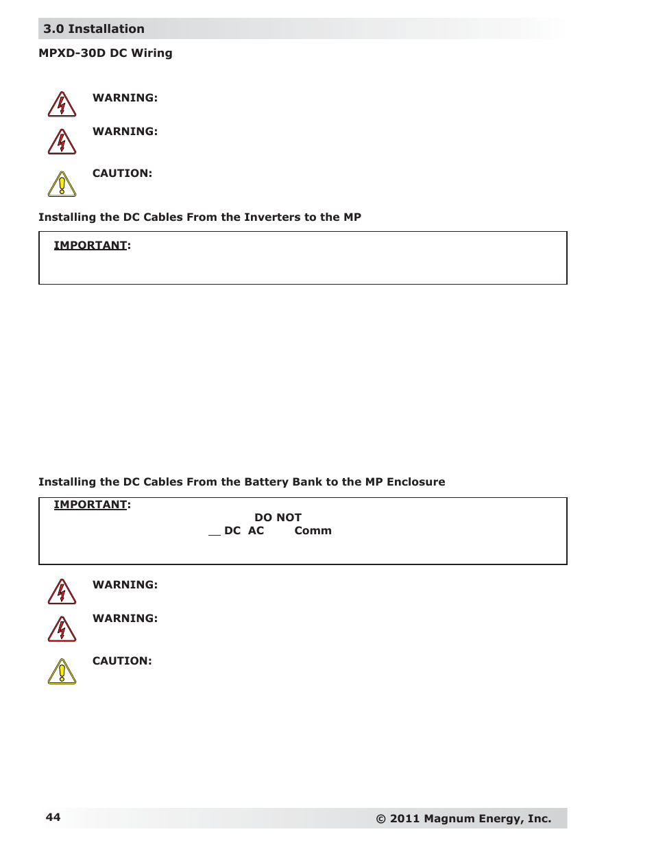 Magnum Energy MP Extension Box (MPX Series) User Manual | Page 48 / 63