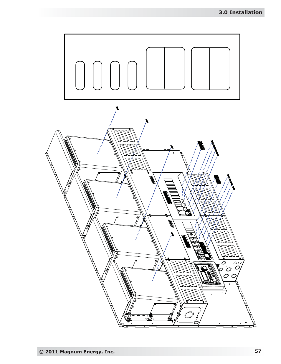 Inverter ac input, Inverter dc disconnect | Magnum Energy MP Extension Box (MPX Series) User Manual | Page 61 / 63