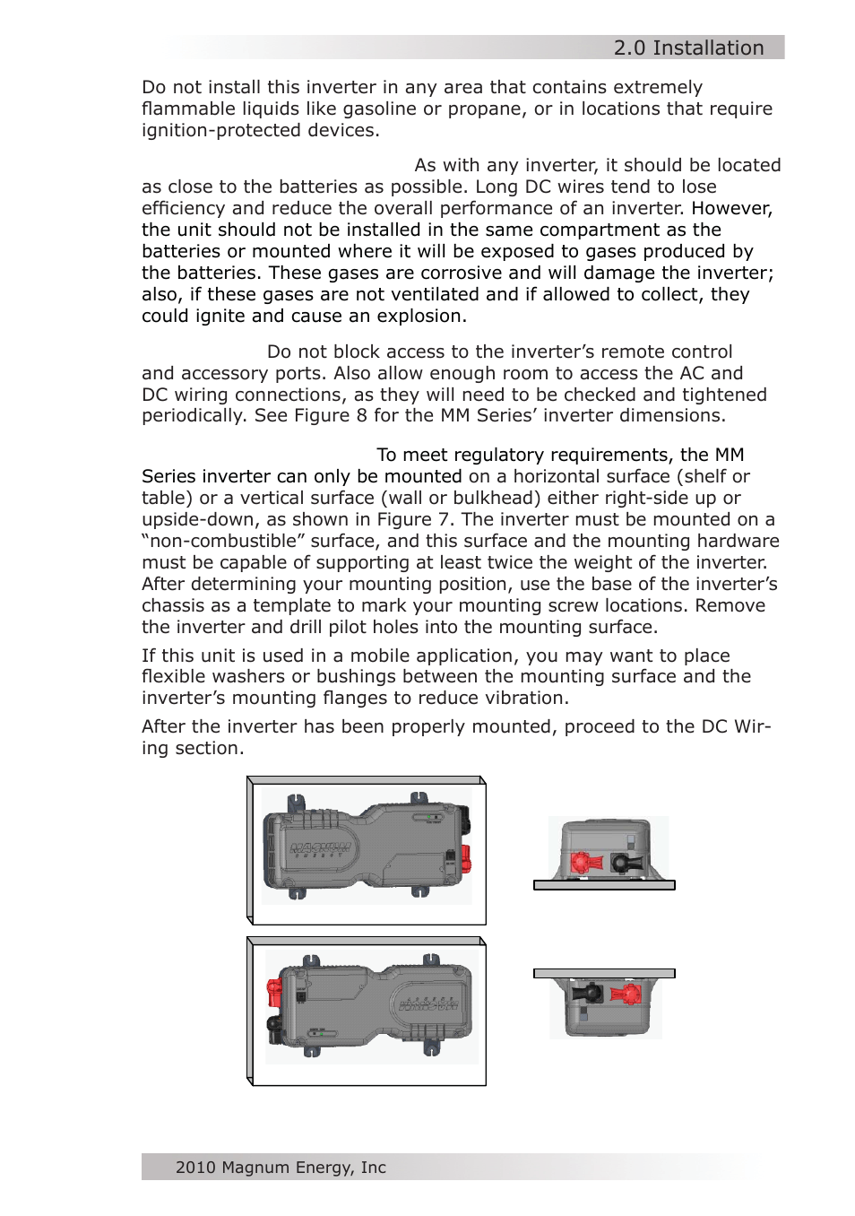 0 installation | Magnum Energy MM612 Inverter User Manual | Page 15 / 44