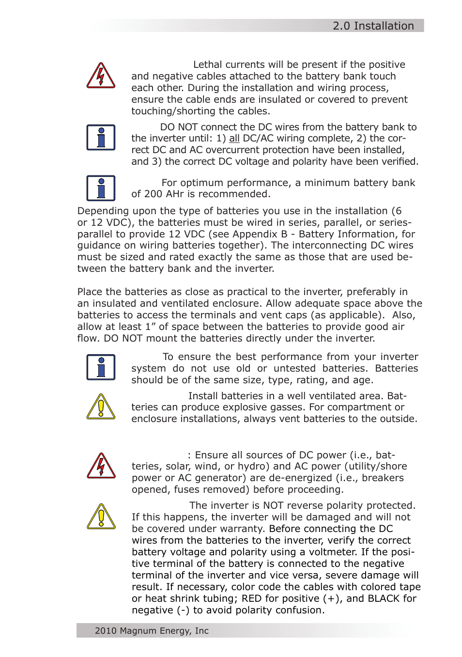 Magnum Energy MM612 Inverter User Manual | Page 21 / 44