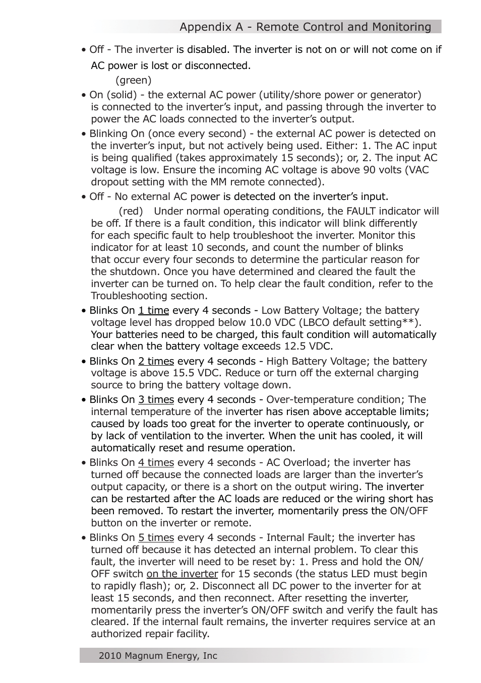 Magnum Energy MM612 Inverter User Manual | Page 37 / 44