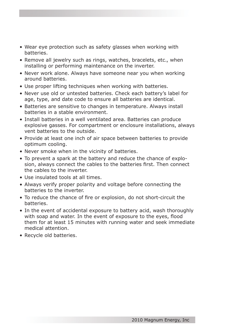 Important battery safety instructions, Save these instructions | Magnum Energy MM612 Inverter User Manual | Page 4 / 44
