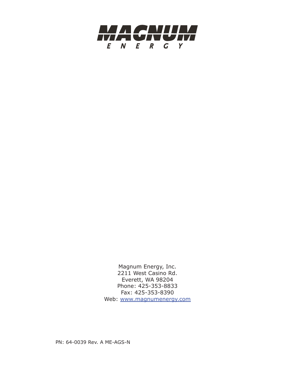 Magnum Energy AGS Network (ME-AGS-N) User Manual | Page 103 / 103