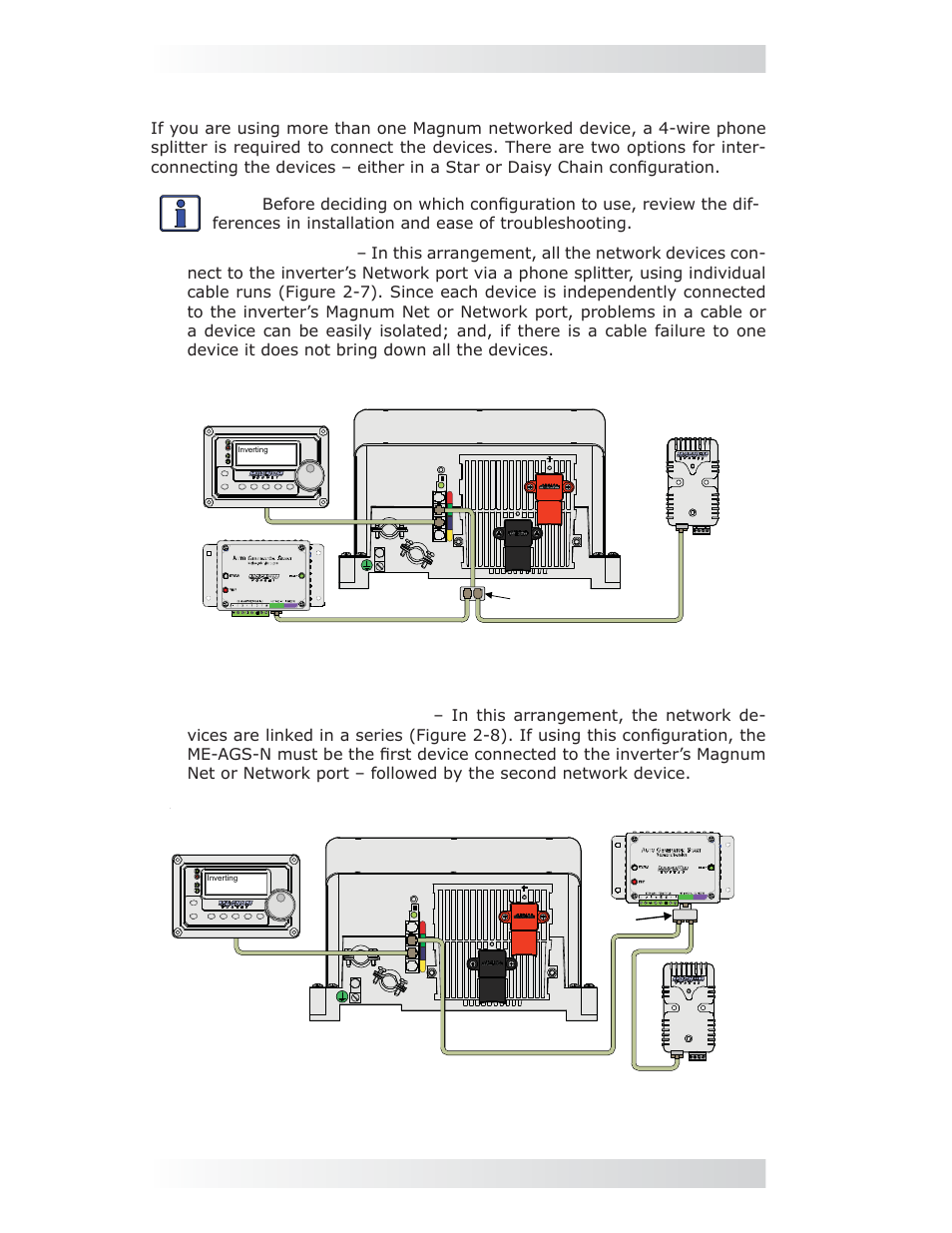 0 installation, 3 cable connections with multiple devices | Magnum Energy AGS Network (ME-AGS-N) User Manual | Page 15 / 103