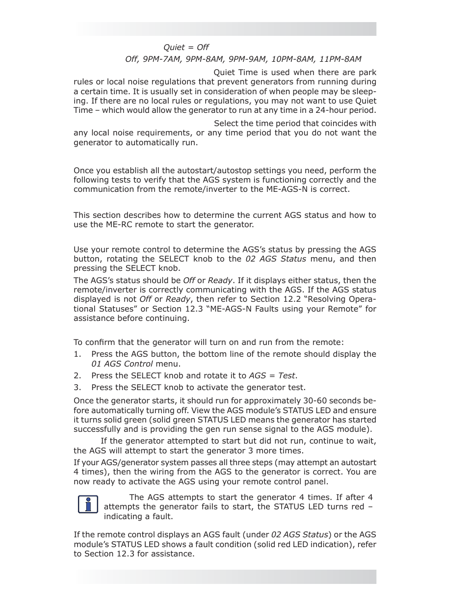 2 me-ags-n functional tests using the me-rc | Magnum Energy AGS Network (ME-AGS-N) User Manual | Page 39 / 103