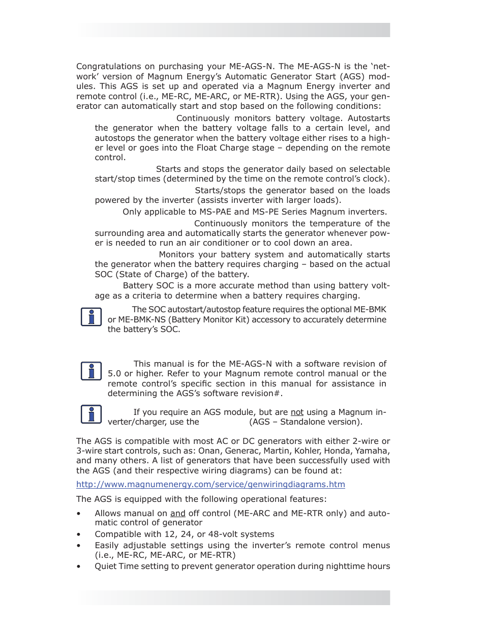 0 introduction, 1 me-ags-n module | Magnum Energy AGS Network (ME-AGS-N) User Manual | Page 7 / 103