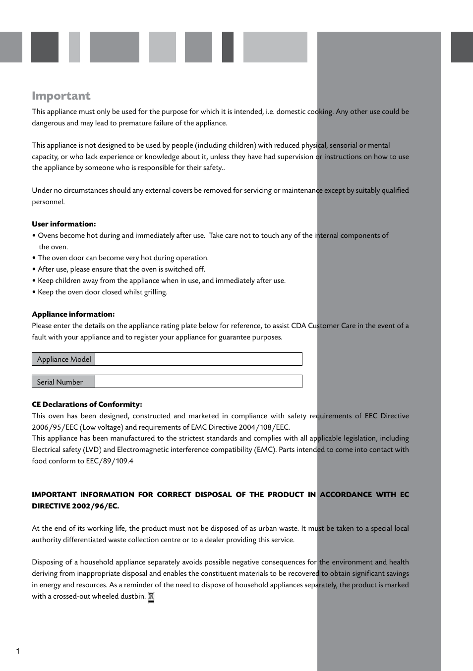 Important | CDA SV430 User Manual | Page 2 / 16