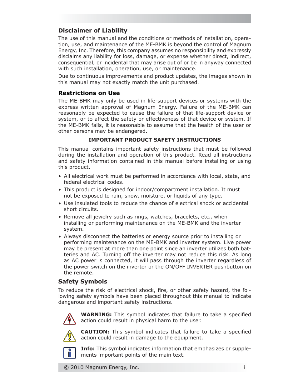 Magnum Energy Battery Monitor Kit ME-BMK User Manual | Page 2 / 39