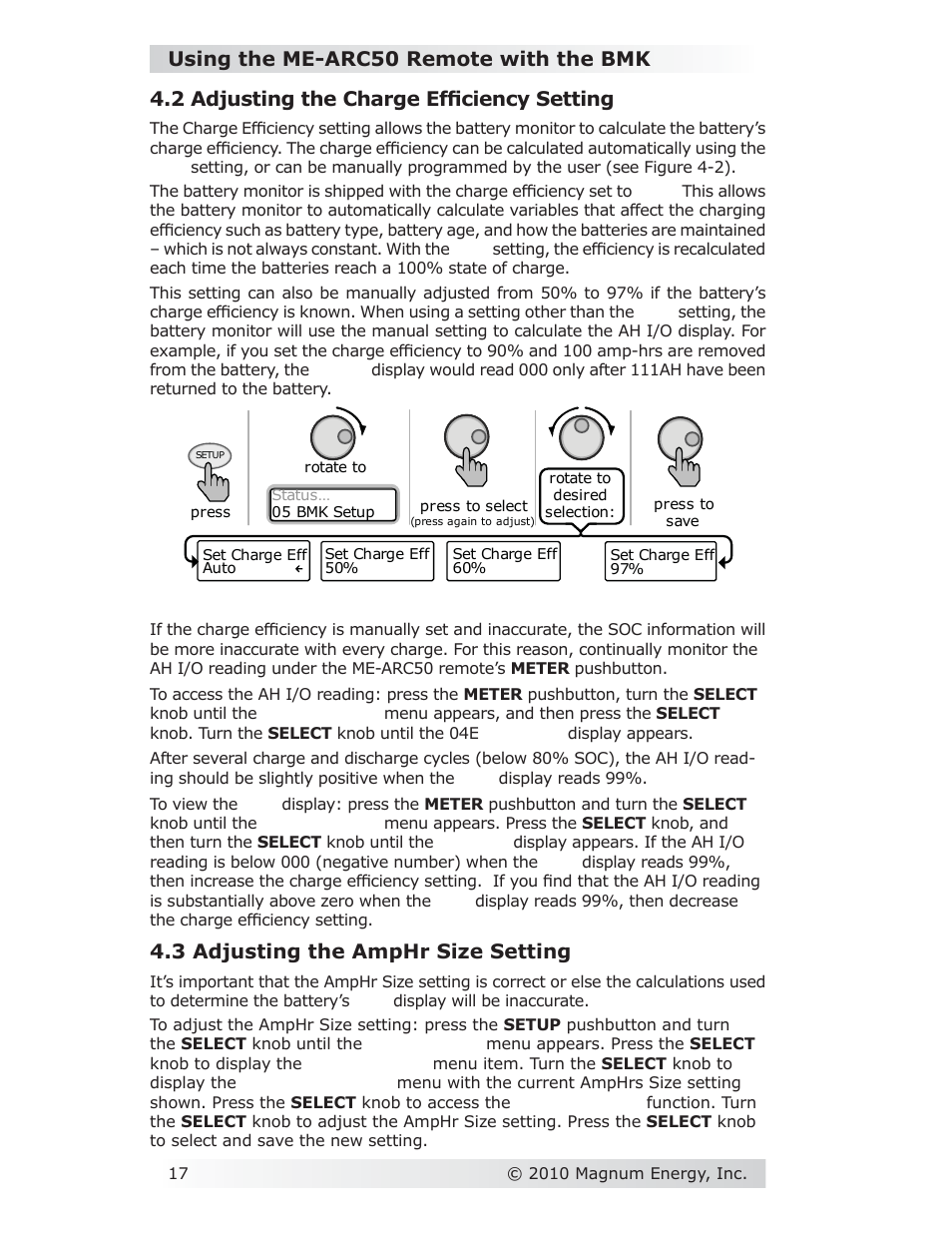 3 adjusting the amphr size setting | Magnum Energy Battery Monitor Kit ME-BMK User Manual | Page 21 / 39