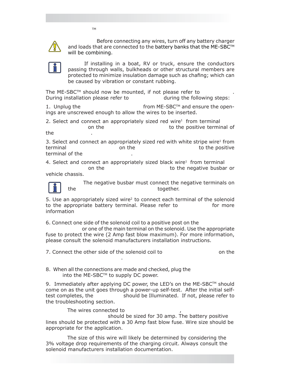 Installation, 2 me-sbc, Wiring connections - solenoid drive | Magnum Energy Smart Battery Combiner (ME-SBC) User Manual | Page 10 / 20