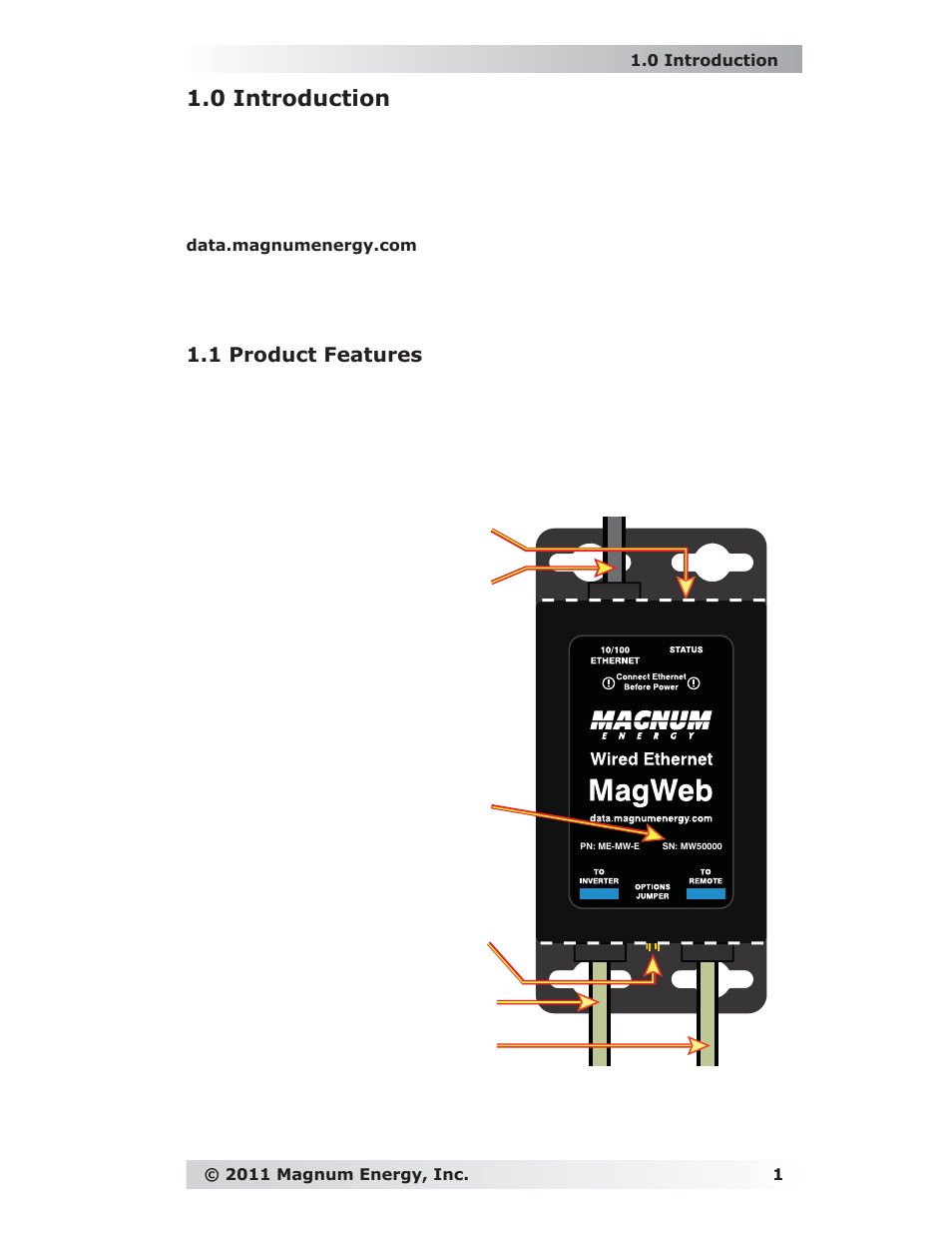 0 introduction | Magnum Energy ME-MW-E User Manual | Page 5 / 19