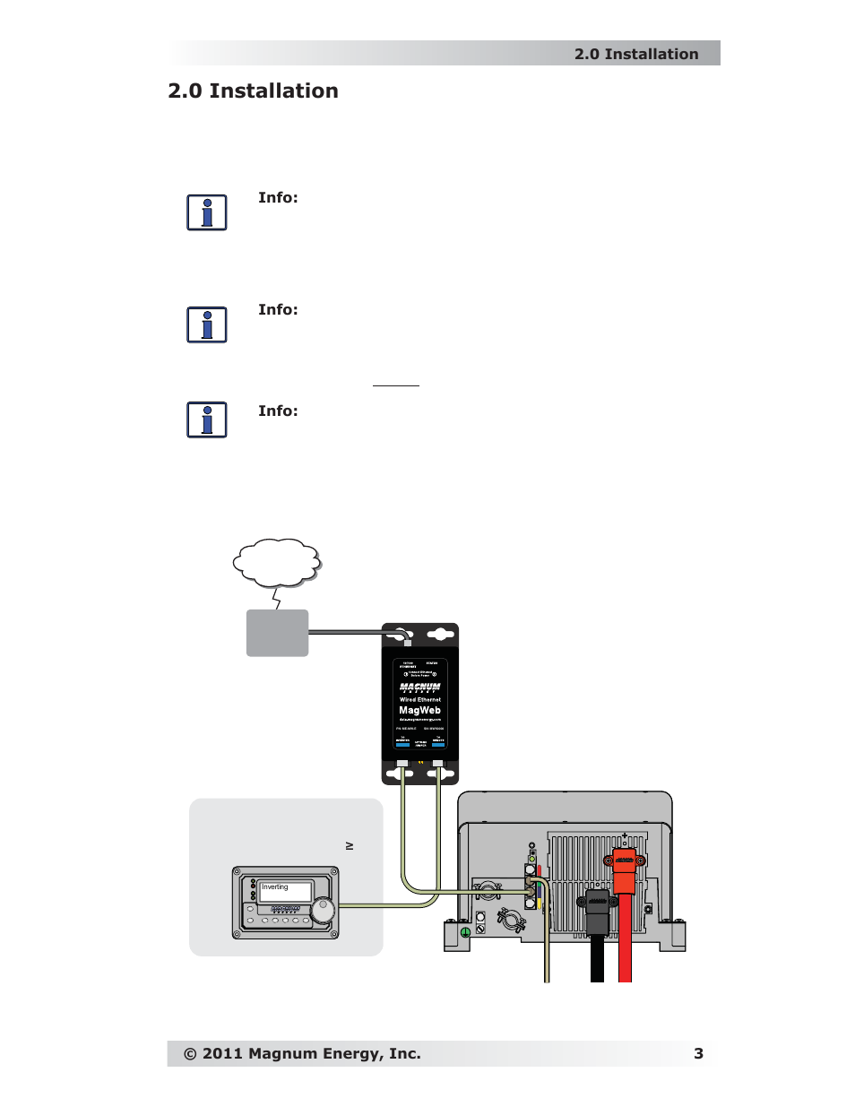 Figure 2-1, magweb system diagram, 0 installation | Magnum Energy ME-MW-E User Manual | Page 7 / 19