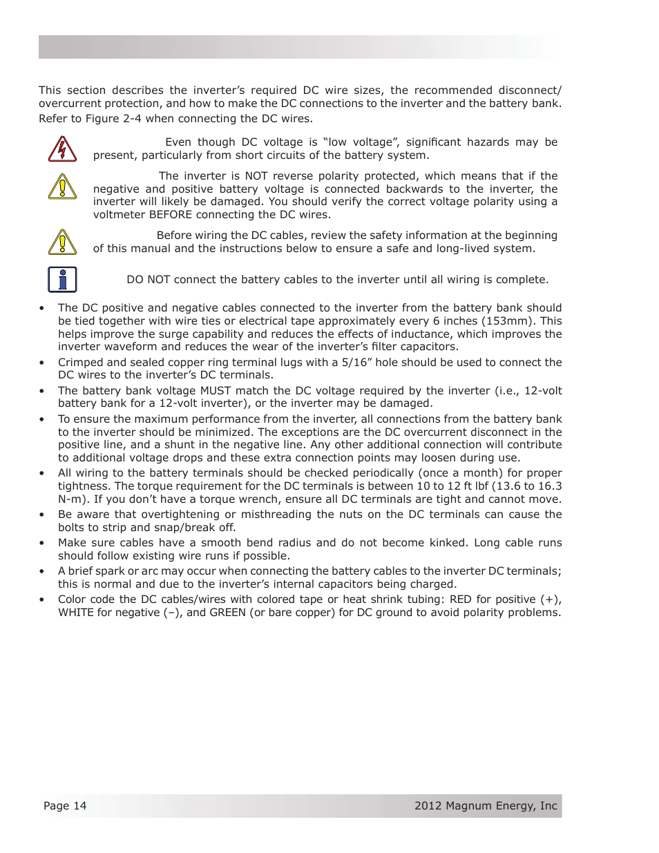 4 dc wiring | Magnum Energy ME Series User Manual | Page 22 / 68